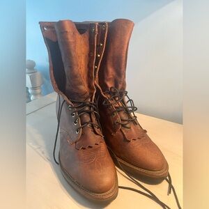 Men's Chippewa brown leather boots size 13 EE in like new condition.